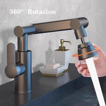 Mechanical Arm Universal Faucet, Hot and Cold Tap Splash Proof Faucet For Countertop Wash Basin