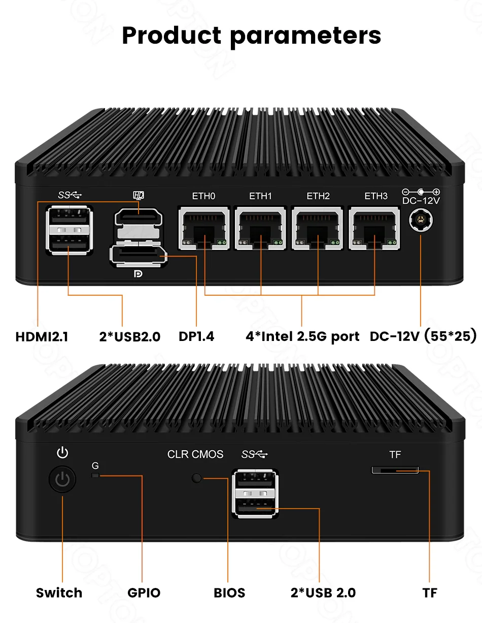 2023 nowy 2.5G Soft Router 12Th Gen olcha Lake i3 N305 N200 N100 4x Intel i226 Nics Mini PC Firewall urządzenie VPN