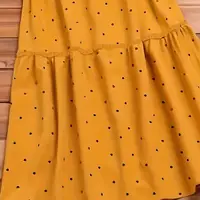 Plus size women's summer fresh pastoral style, small polka dot drawstring fashion simple elegant intellectual round neck dress。 - Image 4