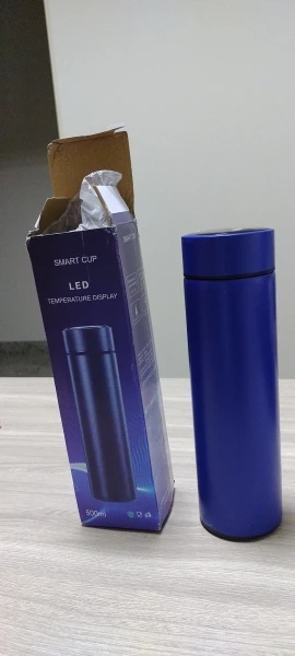 Garrafa Térmica Em Aço Inox Com Termômetro Digital 500ml Led photo review