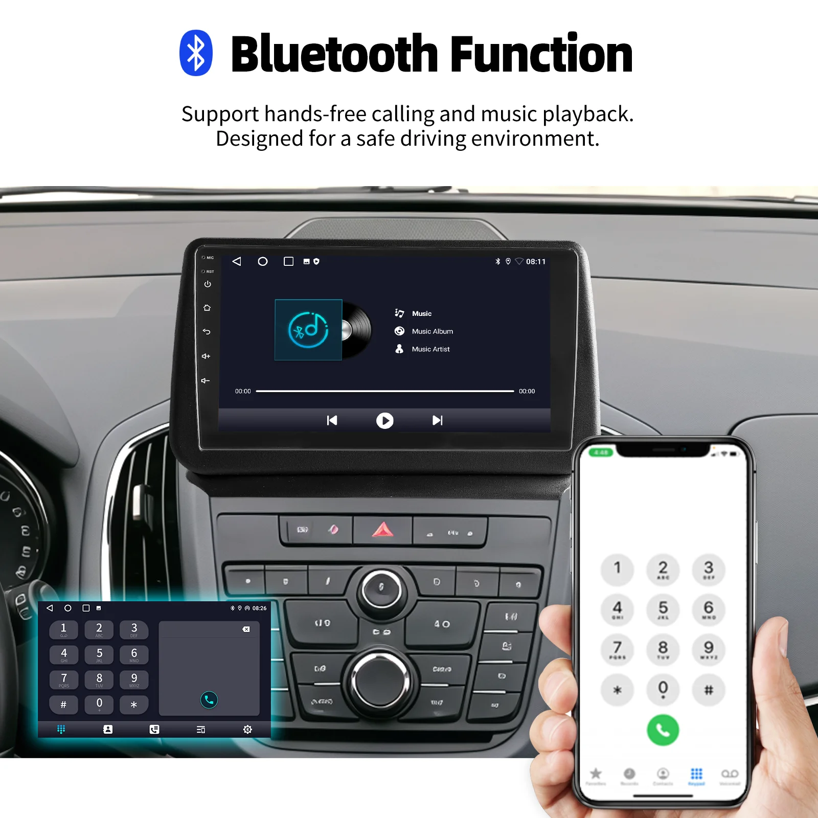 ESSGOO 9 Zoll IPS Touchscreen GPS Navigation Für Opel/Vauxhall Zafira Tourer C 2011-2016 Autoradio Android auto Android 15 Apple Carplay WIFI Bluetooth FM USB Spiegellink ASP-Sound – Detail 11