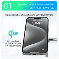 QI2 3 in 1 Magnetic Wireless Chargers For iPhone 16 15 14 13 12 Fast Charging Station For Apple Watch Airpods 2 3 4 stand - Image 4