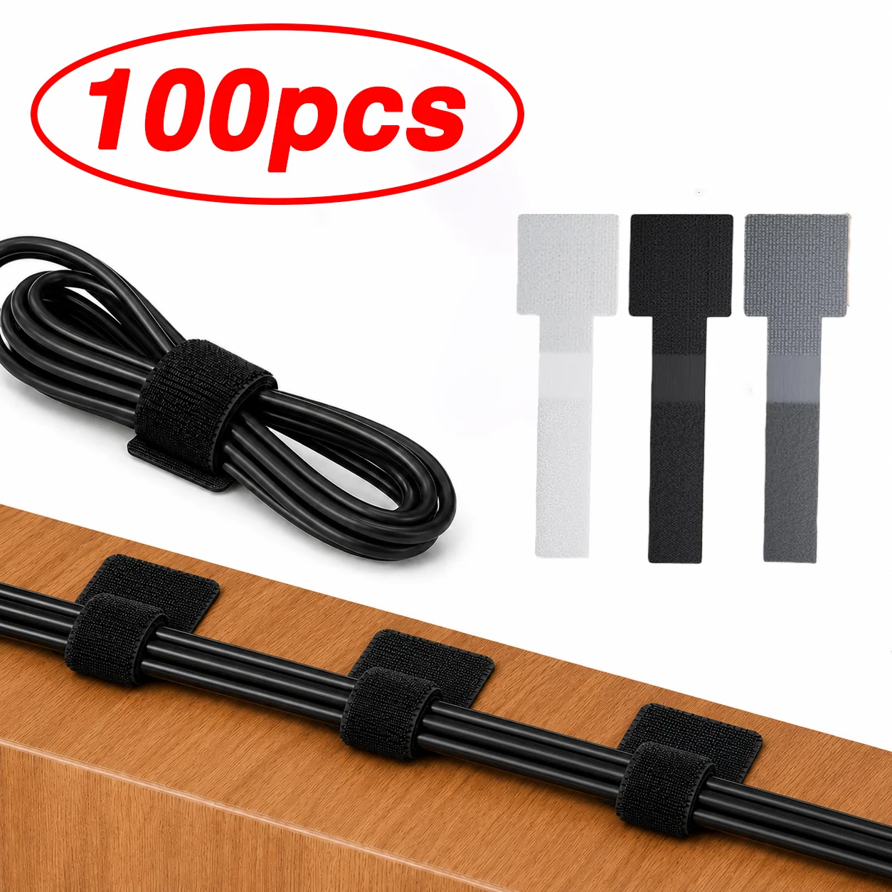 Reusable Hook and Loop Self-Adhesive Cable Organiser Straps
