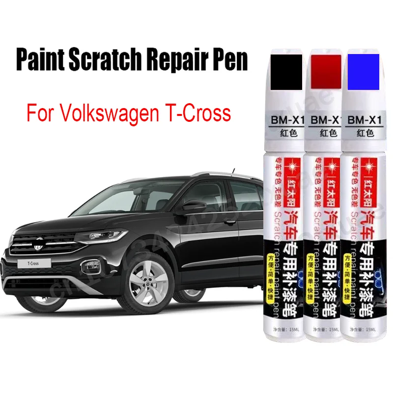 Penna Per Riparazione Graffi Di Vernice Per Auto Per Volkswagen T-Cross Touch-Up Pen Remover Nero Bianco Rosso Blu Grigio Nastro Accessori Per La Cura