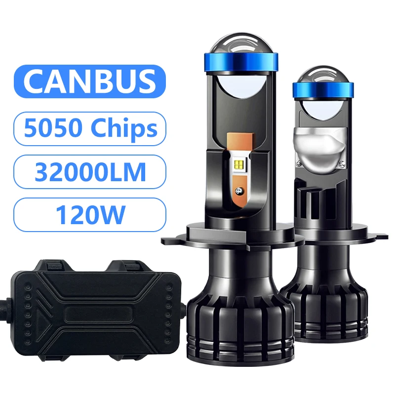 Carolyn Motorcycle Mini Led Headlight Lens Hi/Lo Beam 6000K 120W