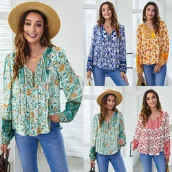 Loose Maternity Blouse Lantern Long Sleeve T-Shirt Spring Autumn Casual Female Women's Clothing V-Neck Blouse Tops Tees Oversize