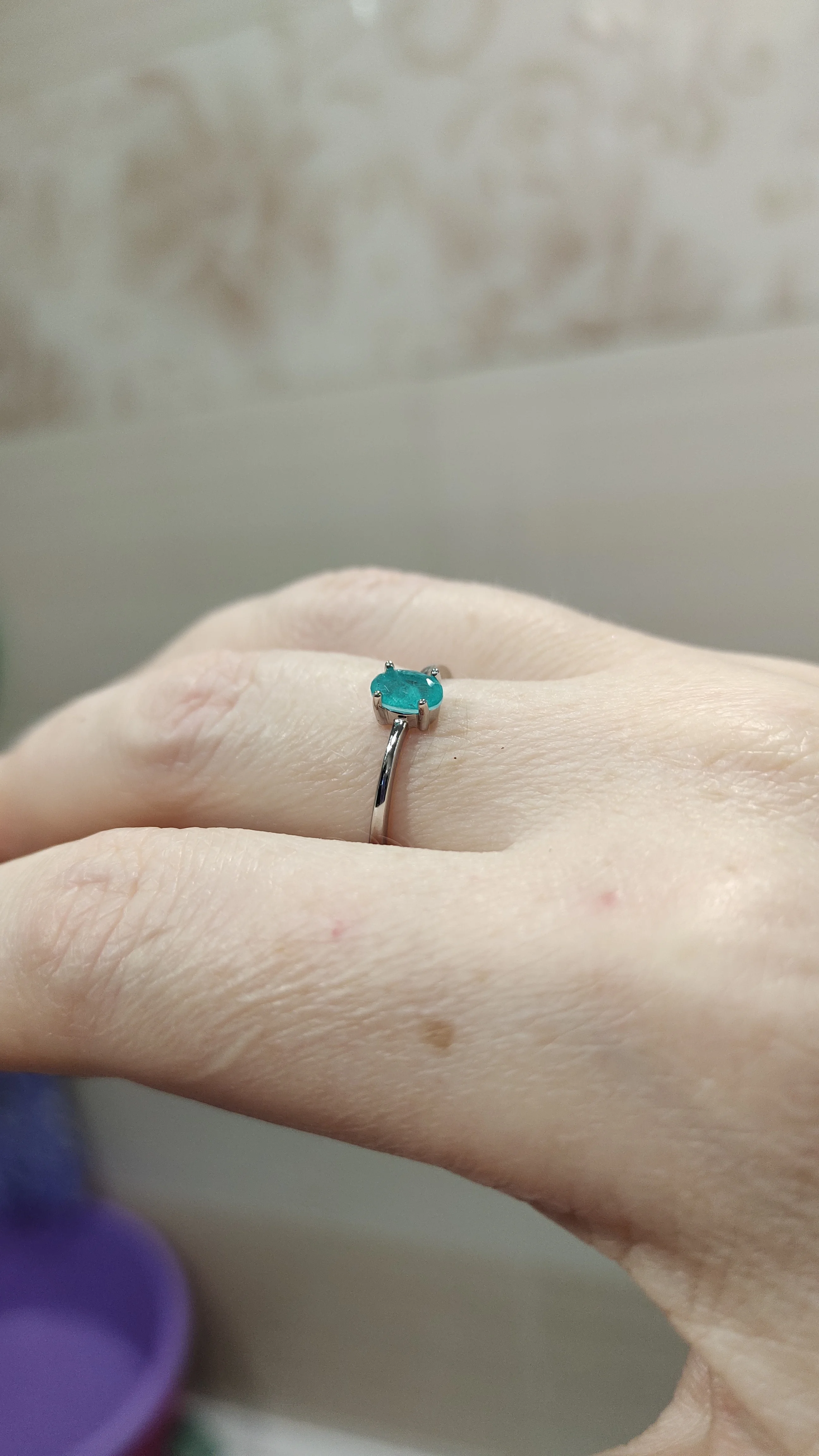 Silver tourmaline ring