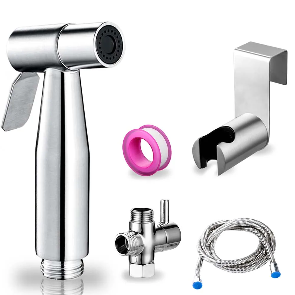 Description Picture 2 of itemBidet Toilet Sprayer Set Valve Hand-held Stainless Steel Shower Head Faucet Spray Gun Handheld For Bidets Brushed Water Sprayer