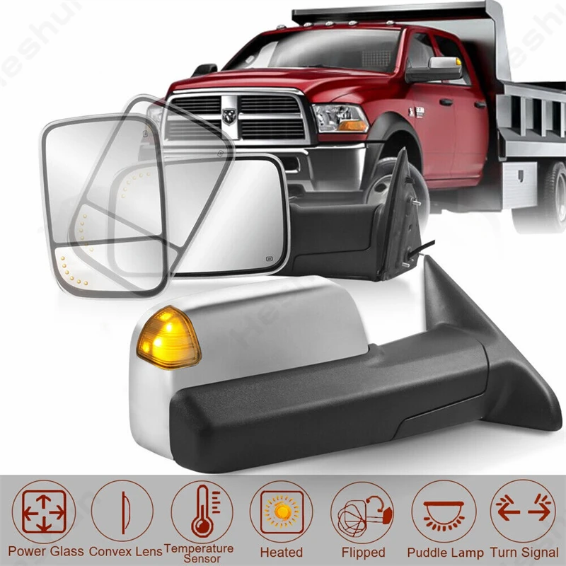 Dodge Durango 2005-2009 ドアミラー 運転席側 | パワー | 加熱ガラス付き | CH1320217の交換用 | 55077401AC ドアミラーガラス レンズ 用 ダッジ ラム 1500 2500 3500 2005-2008