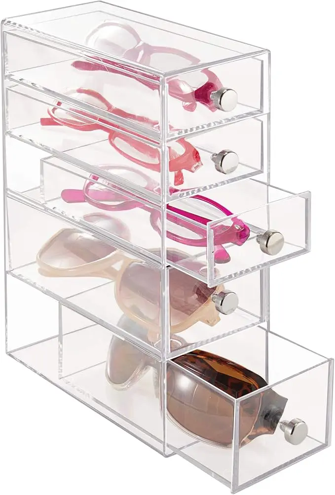 5-drawer clear plastic organizer – 3.25” x 7” x 9.75” 5