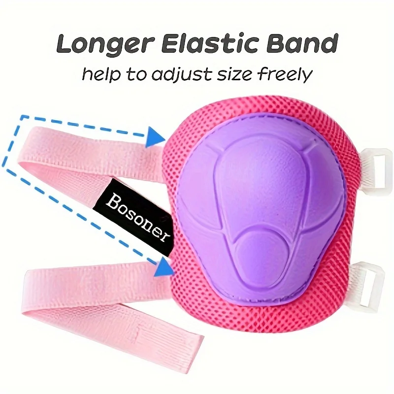 Skateboard Protective Gear 6-in-1 Set Knee Elbow Wrist Guards Skateboard Roller Skating Bicycles Inline Skating Scooter