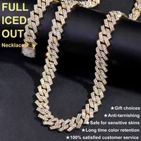 20-Inch Double-Drain Cuban Chain Unisex Ice-Frozen Edition Sparkling Diamond-Shaped Hip-Hop Style Cuban Necklace Jewelry 4