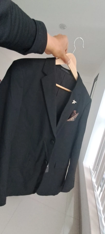 ( Jacket + Vest + Pants ) High-end Brand Boutique Fashion Solid Color Mens Casual Business Suit 3Piece Set Groom Wedding Dress photo review