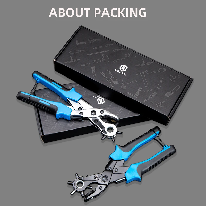 Revolving Leather Belt Hole Punch Plier Kit Eyelet Puncher DIY Tool Set For Belts Watch Bands Straps Dog Collars Fabric leather hole puncher leather hole punch leather punch tool eyelet installation punch tool round hole punch cutter set hole punch cutter set round hole punch set