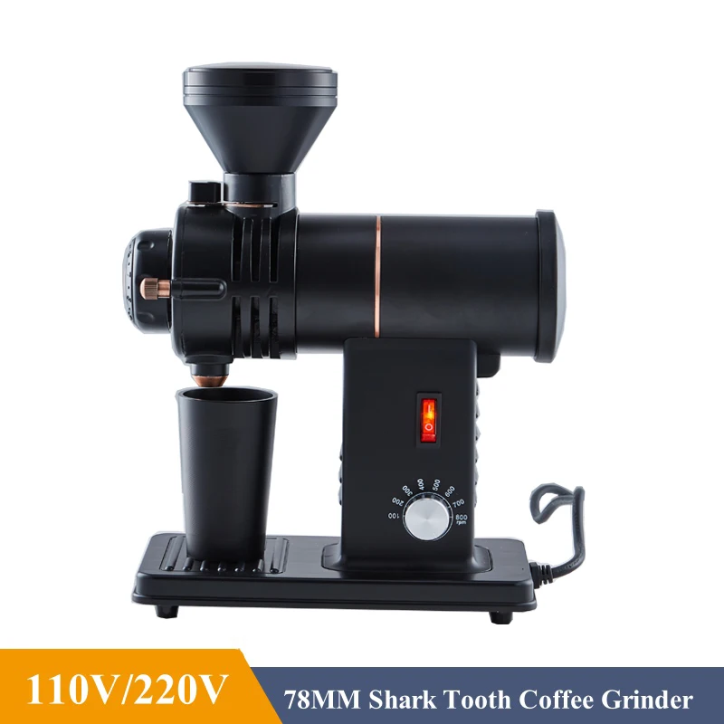 78mm Burr Titanium Alloy Shark Tooth 100-800rpm Adjustable Coffee Grinder 225G Hopper Pour-Over Coffee Mill Grinding Machine 4