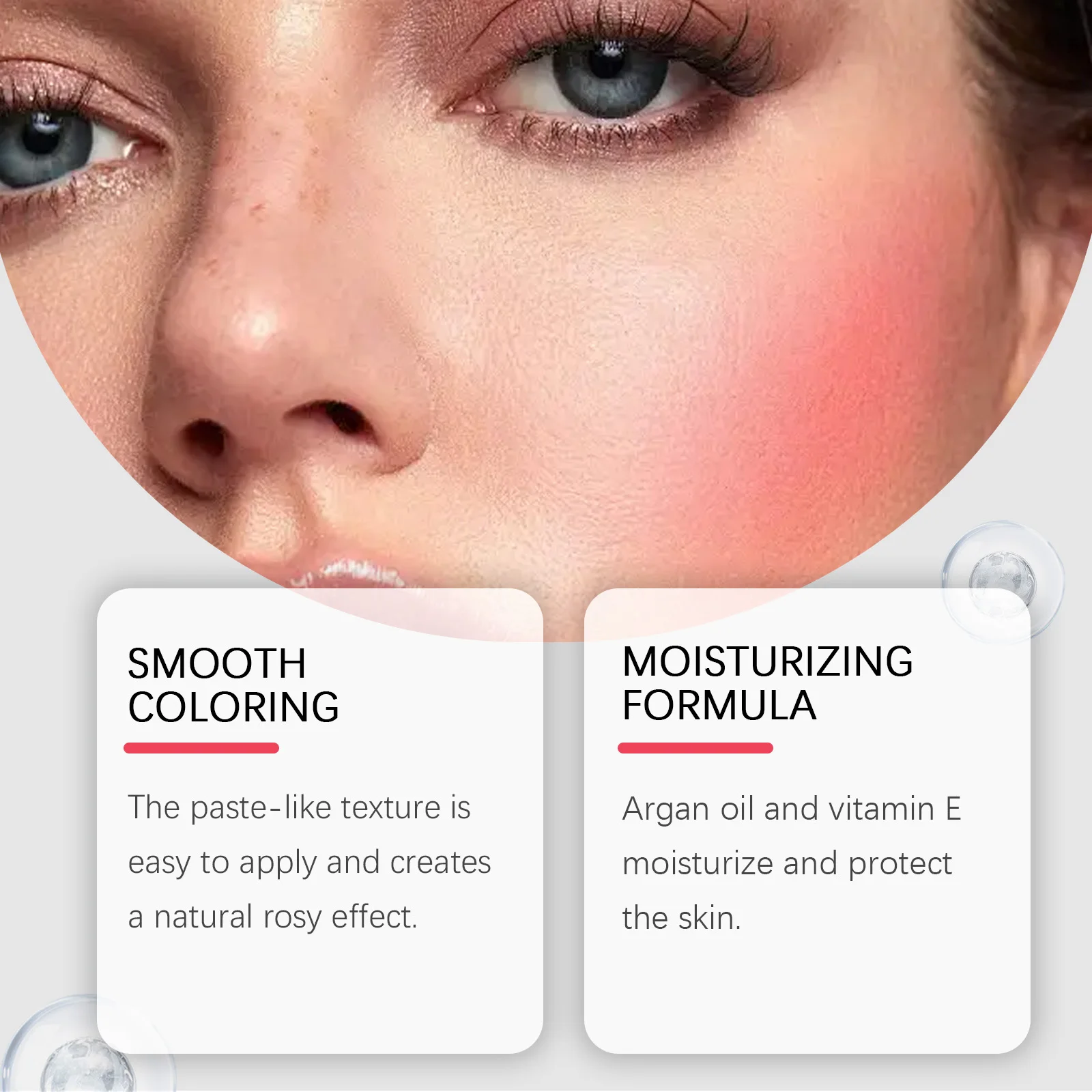 EELHOPE Face Makeup Blush Cream Nourishing Skin Lasting Makeup Waterproof Sweatproof Light Texture Easy to Apply Face Blush