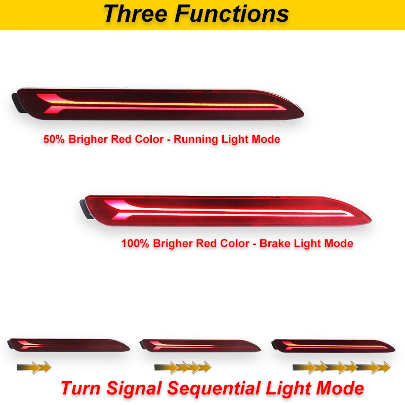 Enhanced LED Rear Bumper Reflector Tail Brake Light