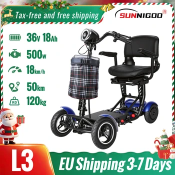 Scooter elettrico per carrello da golf a quattro ruote pieghevole e staccabile Scooter per anziani monoposto Motore potente da 500 W a lungo raggio 50 km