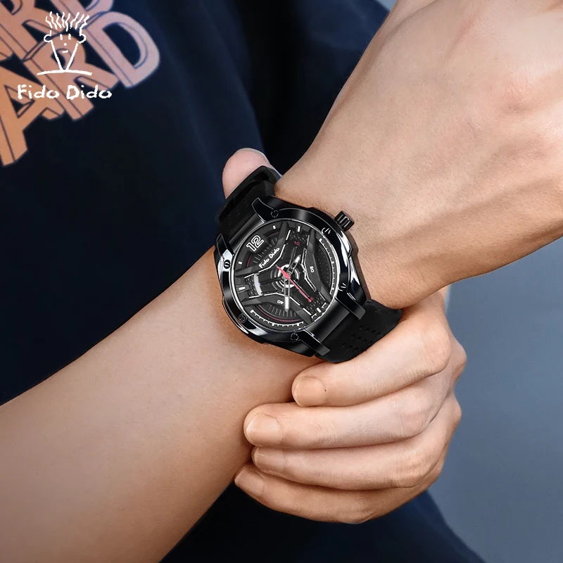 Fido Dido Couple Watch-50M Waterproof Silicone Strap Japan Quartz Movement Unisex Sport Fashion FD2332-925