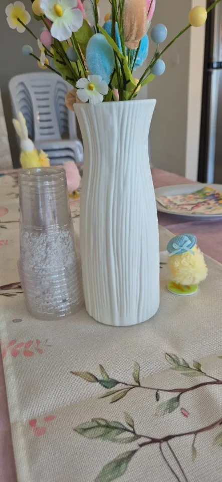 Home ins wind plastic vase living room fall-resistant simulation vase decoration Creative simple vase A model one photo review