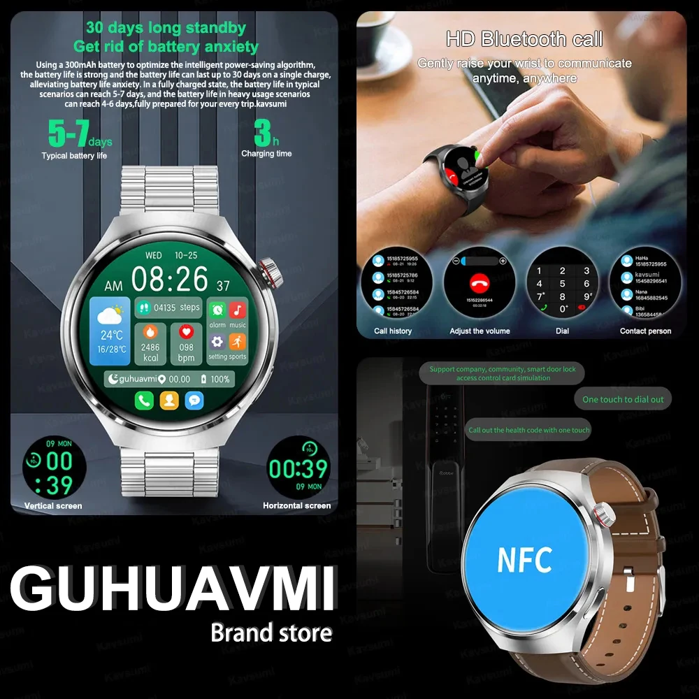 ȭ GT4  Ʈ ġ  NFC GPS , AMOLED 360*360 HD ȭ, ɹڼ  ȭ Ʈġ, IP68, 2024 ǰ