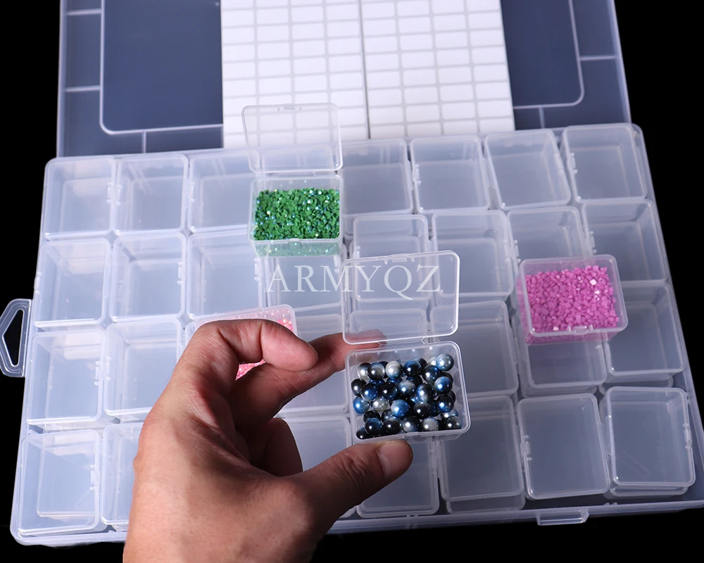 12PCS Clear Plastic Containers Transparent Storage Box for Diamond Painting  Tool Accessories Crafts Jewelry Beads Organizer Case