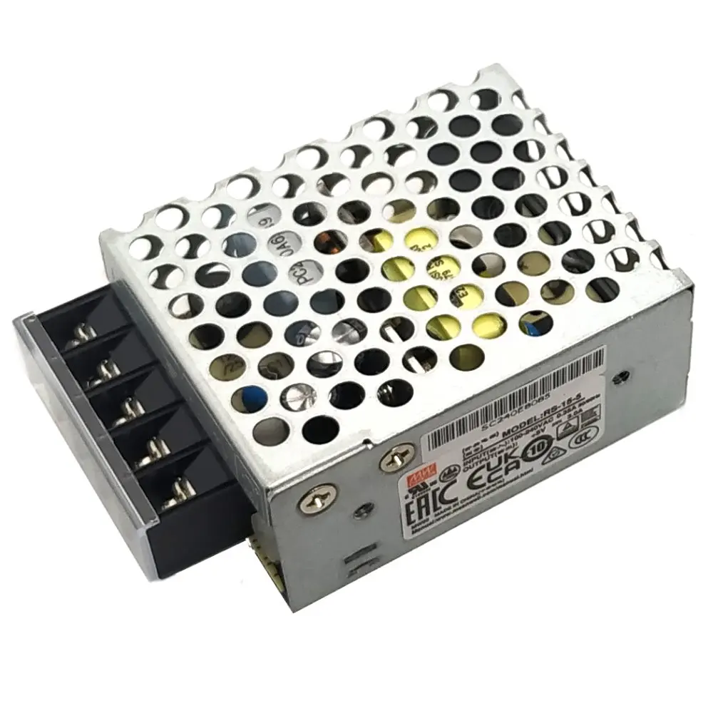 RS-15-5 Mean Well AC-DC источник питания 15Вт вход 88…264В регулируемый выход 5В/3А в кожухе