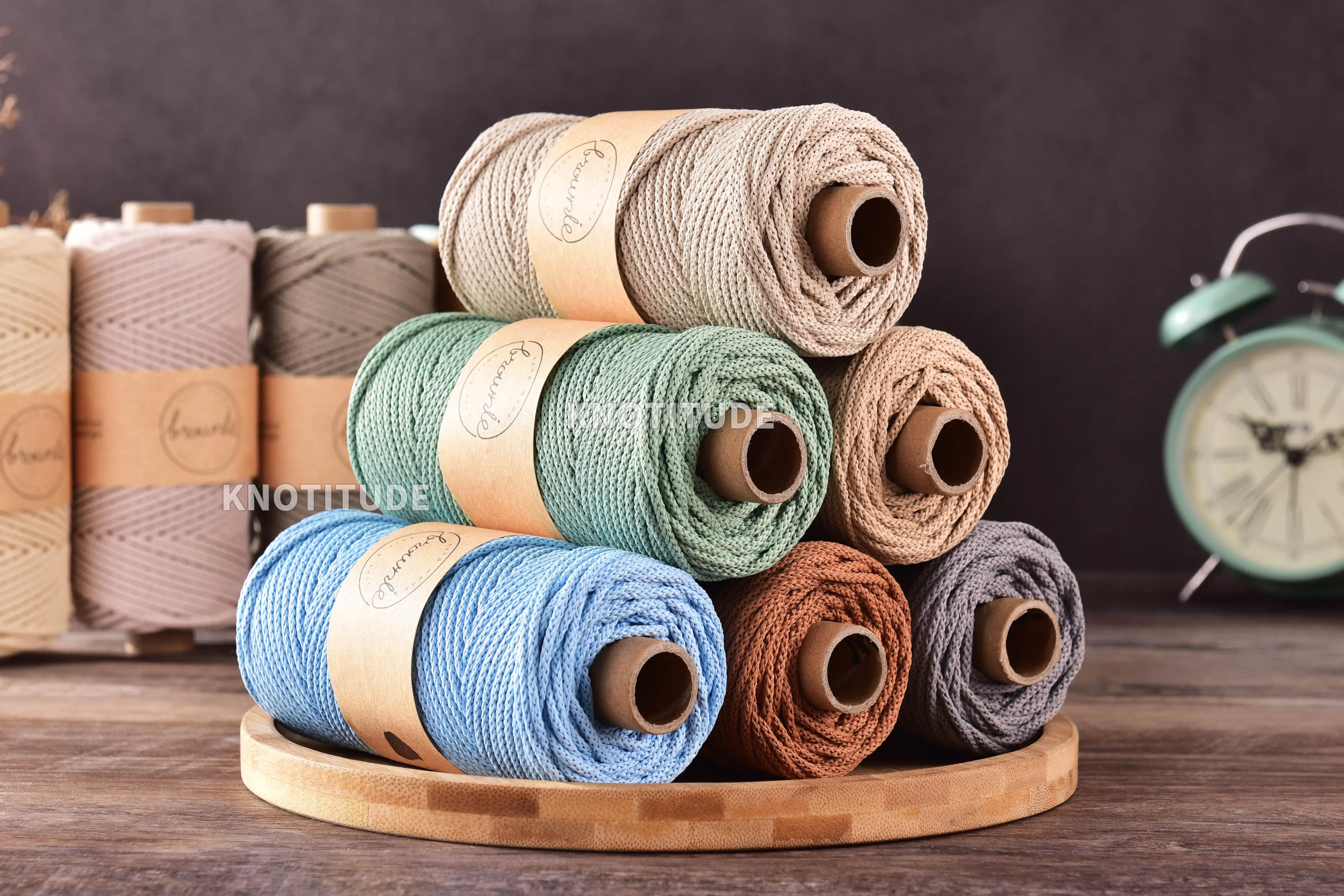 3.5MM Polyester Knitting Cord Macrame braid cord for Hand Knitting & Bag Making Rope Rug Making cord 5