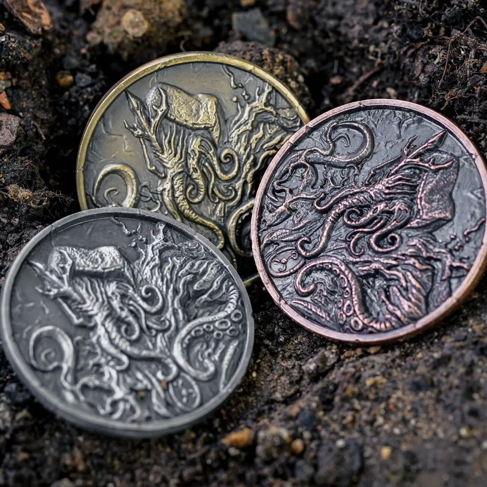 The Myth of Cthulhu Collectible Metal Coins Season one Cthulhu Hastur Dagon