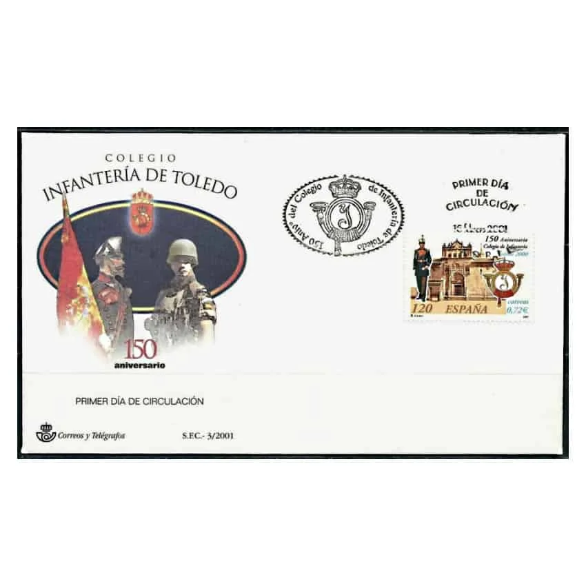 C1439/Spagna 2001, Fdc Toledo Fanteria College (Ns) - Fdc3778