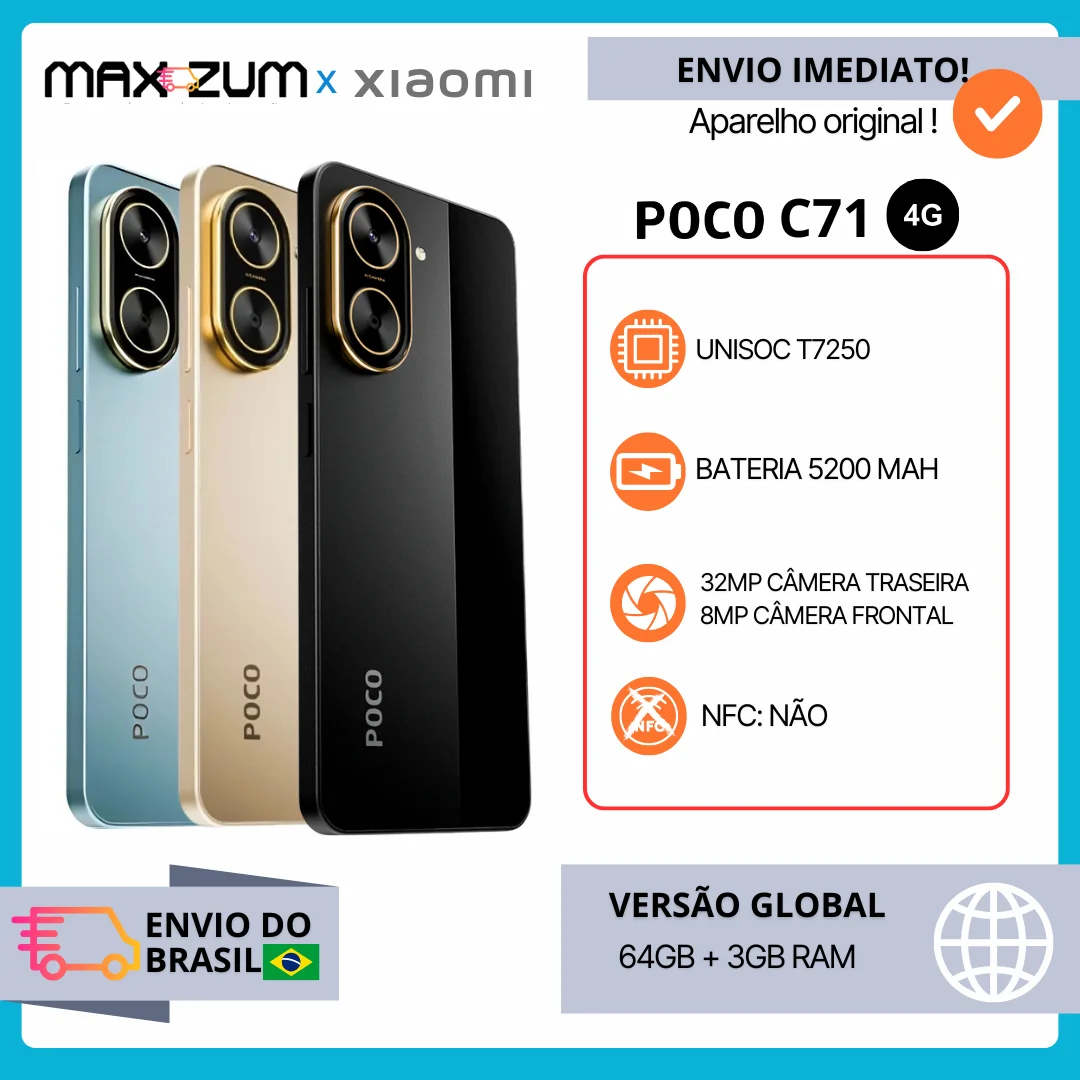 Brand+】Xiaomi POCO C71 15W 32MP 5200 mAh Battery Global version