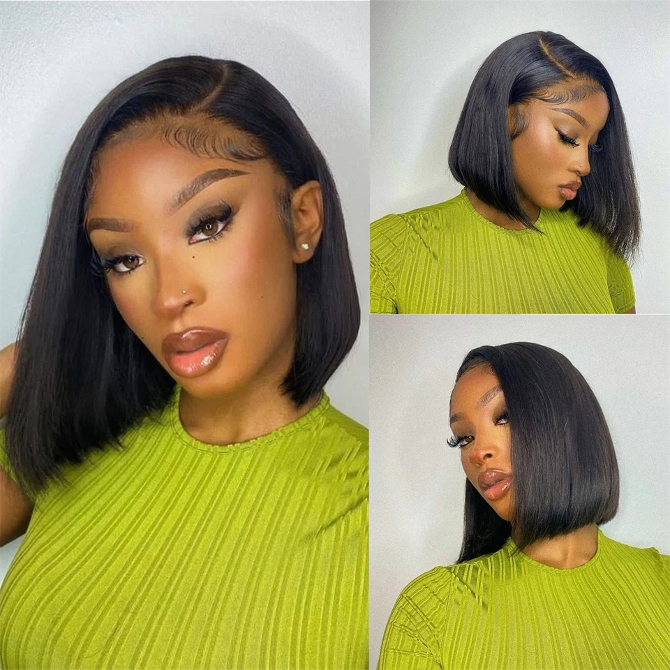 

13x4 Brazilian Lace Front Human Hair Wigs Short Straight Bob Wig For Women Remy Human Hair Lace Closure Bob Wigs With Baby Hair