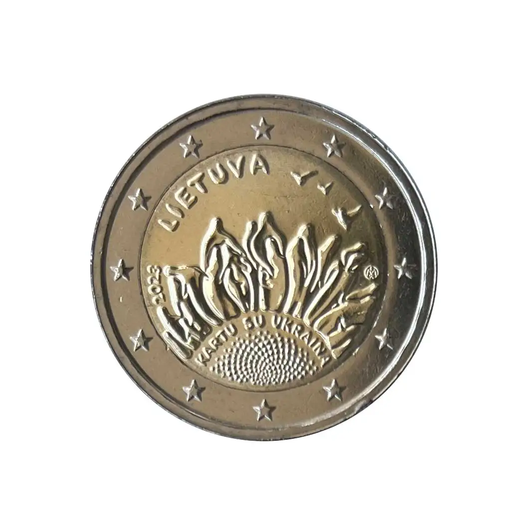 2 Euro Lituania Aiuta Unc Anno 2023 Non Circolato