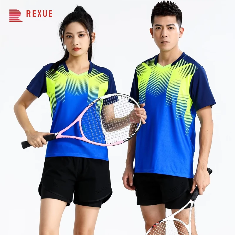 Badminton Tennis Shirt Men's Women's T-Shirts Quick-Drying Ping Pong Tees Shirt 3D Printed Short Sleeve Breathable Jersey