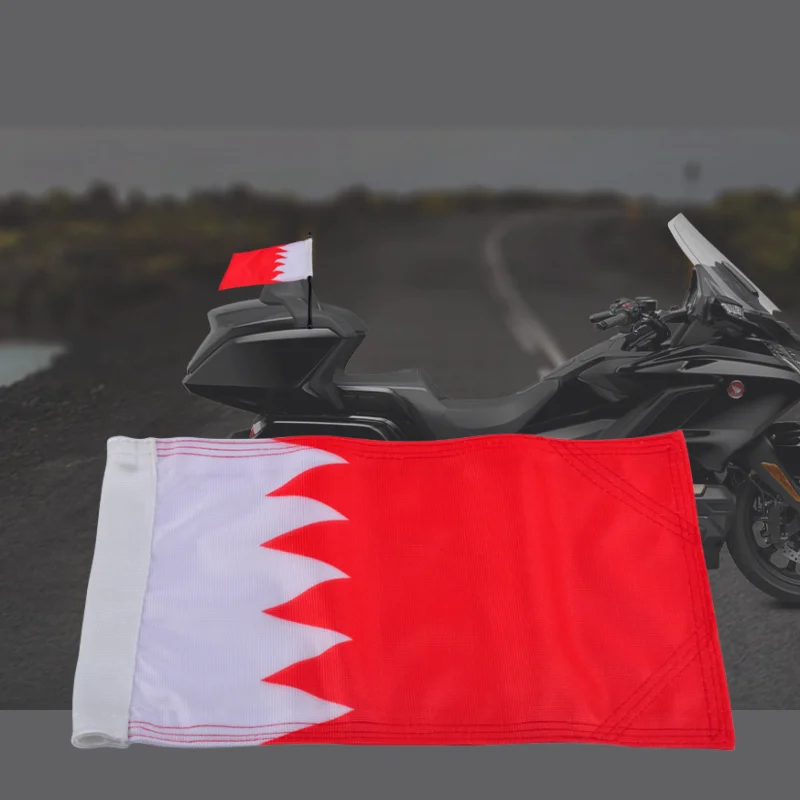 

PANICAL Bahrain Flag Motorcycle Flags Trunk Flag Pole Mount Bracket For Honda Gold Wing GL1800 Tour DCT 2018-2024