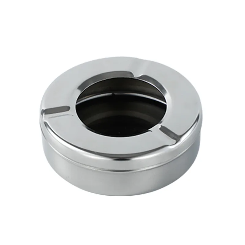 Round Stainless Steel Cigarette Ashtray with Lid Smoking Accessories cigarettes ashtray stainless steel ashtray metal ashtray