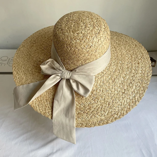 Womens Summer Fashion Casual Beach Holiday Sun Bow Straw Hat Sun Hat  Gardening Hats for Women