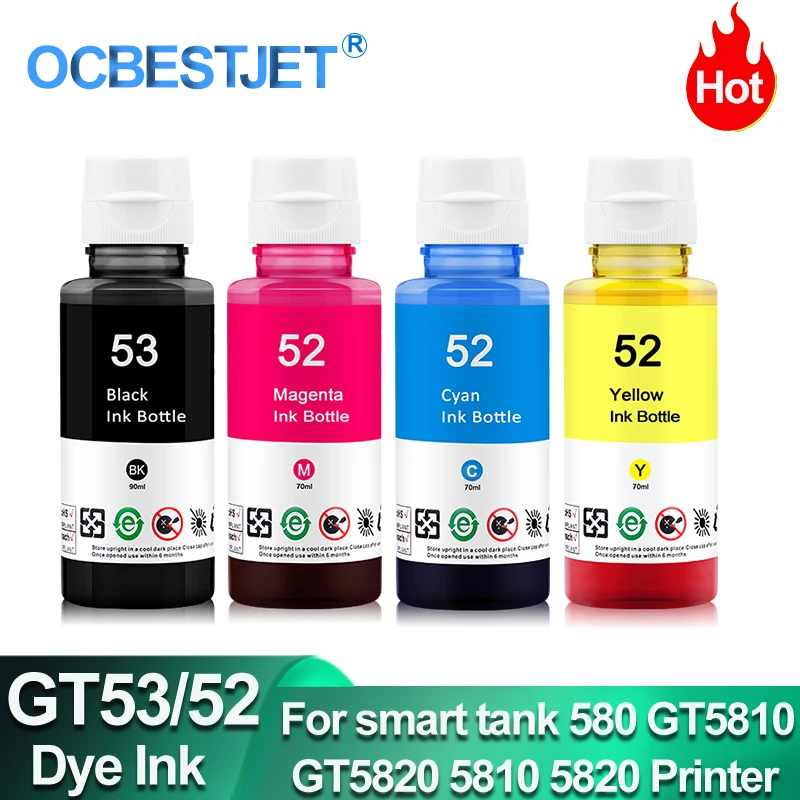 Refill Dye Ink Bottle HP Ink Tank 110 115 310 315 316 318 319 418 Tank Deskjet GT5810 GT5820 5810 5820 Printer Dye Ink Kit Ink Refill Kit Dye Ink Refill Inkjet Printer Ink Ink Refill