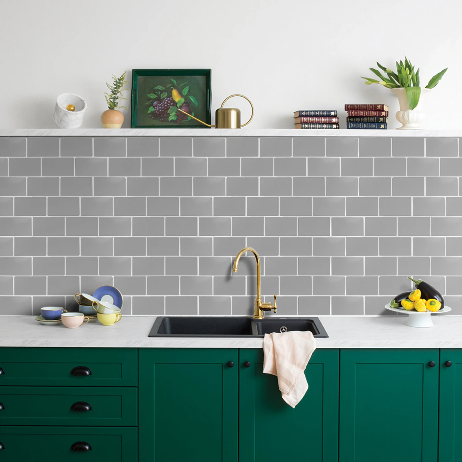 10pcs Self-adhesive Subway Wallpaper 12"x12" Kitchen Anti-splash Wall Tile Stickers For Balcony Sink Bathroom Restaurant Decor self adhesive wallpaper self adhesive stickers wall stickers adhesive wallpaper decorative tile stickers kitchen wall sticker