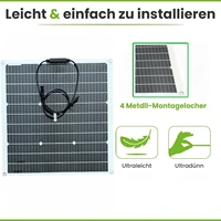 Panneau solaire flexible monocristallin PET 60 W 18 V pour batteries 12 V, camping-cars, caravanes, fourgonnettes, bateaux, balcons et autres surfaces irrégulières 3