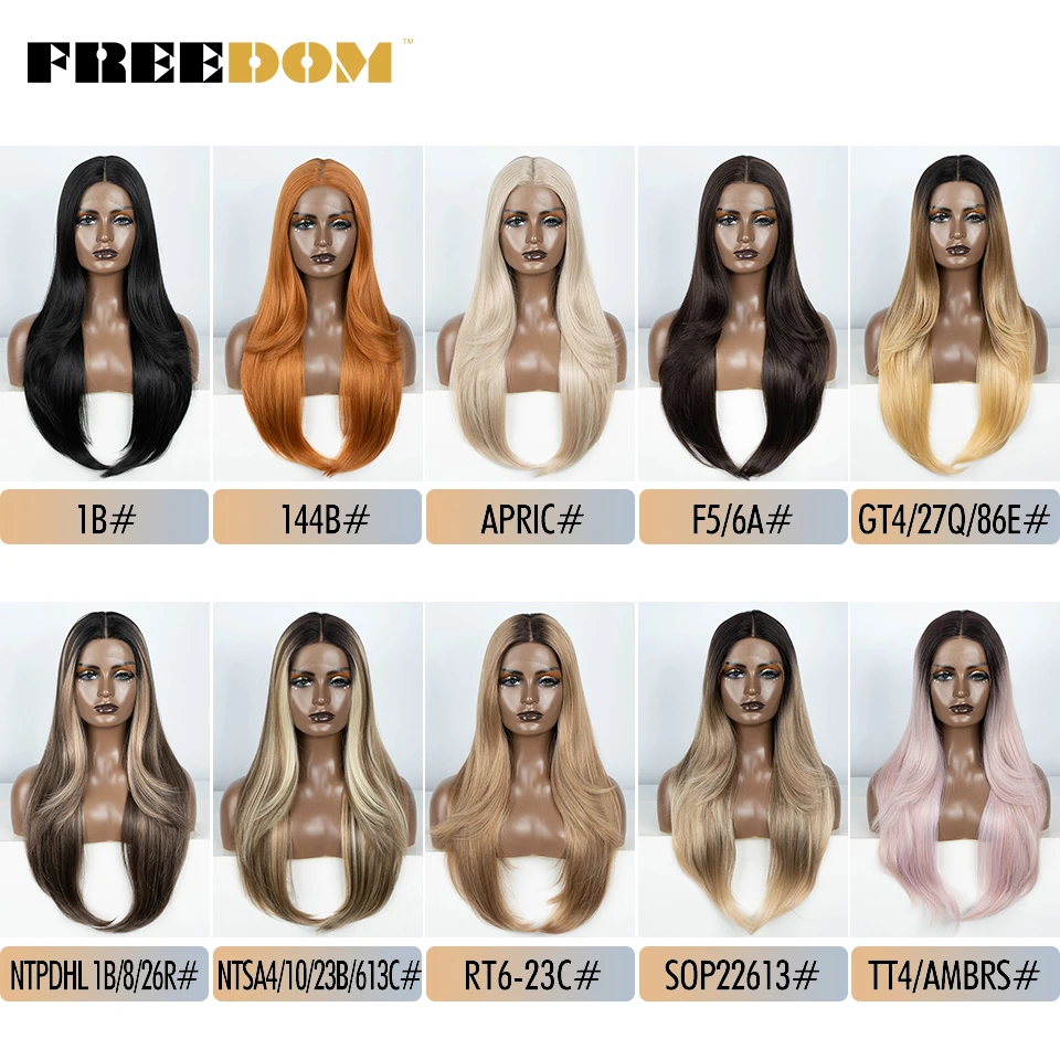 FREEDOM13x4 Synthetic Lace Frontal Wigs For Women Straight