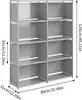 5-Tier Closet Storage Organizer with Fabric Cloth Back, Double Row Modular Cubes Bookshelf, Ideal for Living Room, Study Room 3