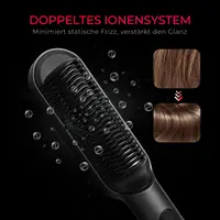 Brosse lissante ionique TYMO RING PLUS anti-brûlure pour femmes, revêtement en titane, 9 réglages de température, écran LED 6