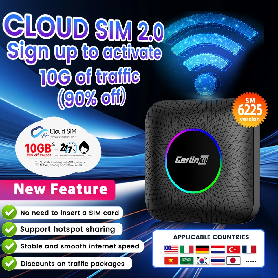 CarlinKit Wireless CarPlay TV Box Wired to Wireless Android Auto