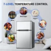 ICYGLEE Mini Fridge with Freezer 3.2 Cu.Ft Mini Refrigerator Dorm Fridge with 2 Door For Bedroom Apartment Office Cooling Drink 4