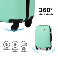 Ensemble de 4 valises rigides en ABS + PLOVER (28 "/24"/20 "/18") – Bagages de voyage durables |   Roues 360° |   Verrouillage cryptographique |   Cabine, grande et moyenne, diverses couleurs 2