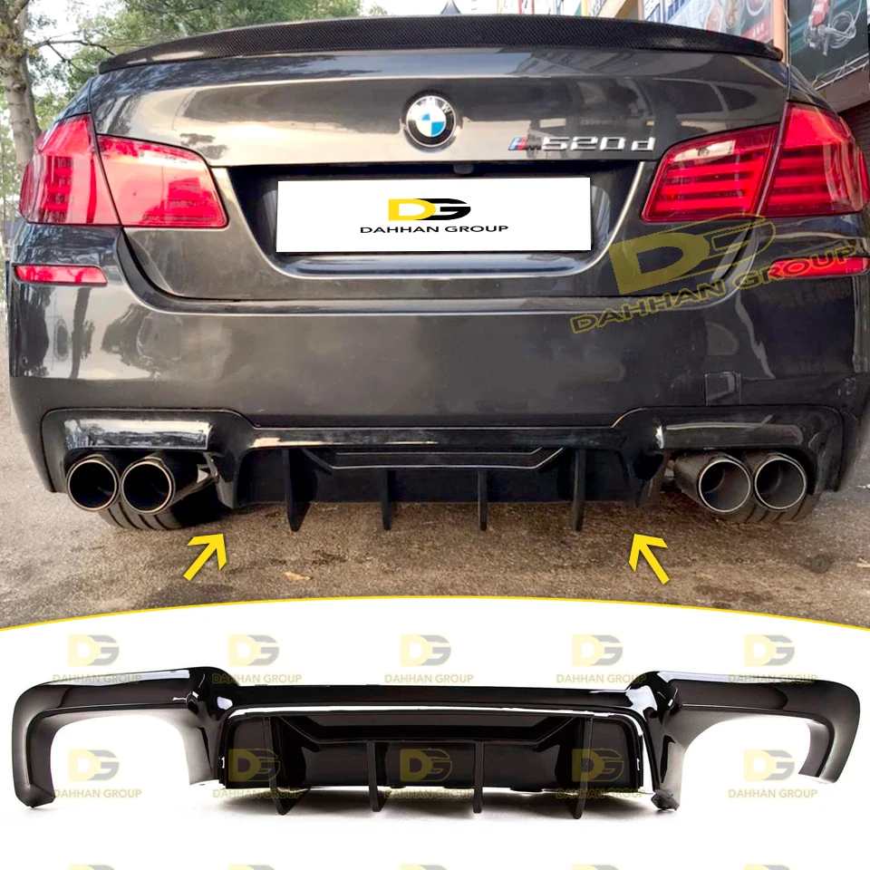 

B.M.W 5 Series F10 Vorsteiner M5 Model Rear Diffuser Valance Spoiler Left and Right Outputs Piano Gloss Black Surface Plastic
