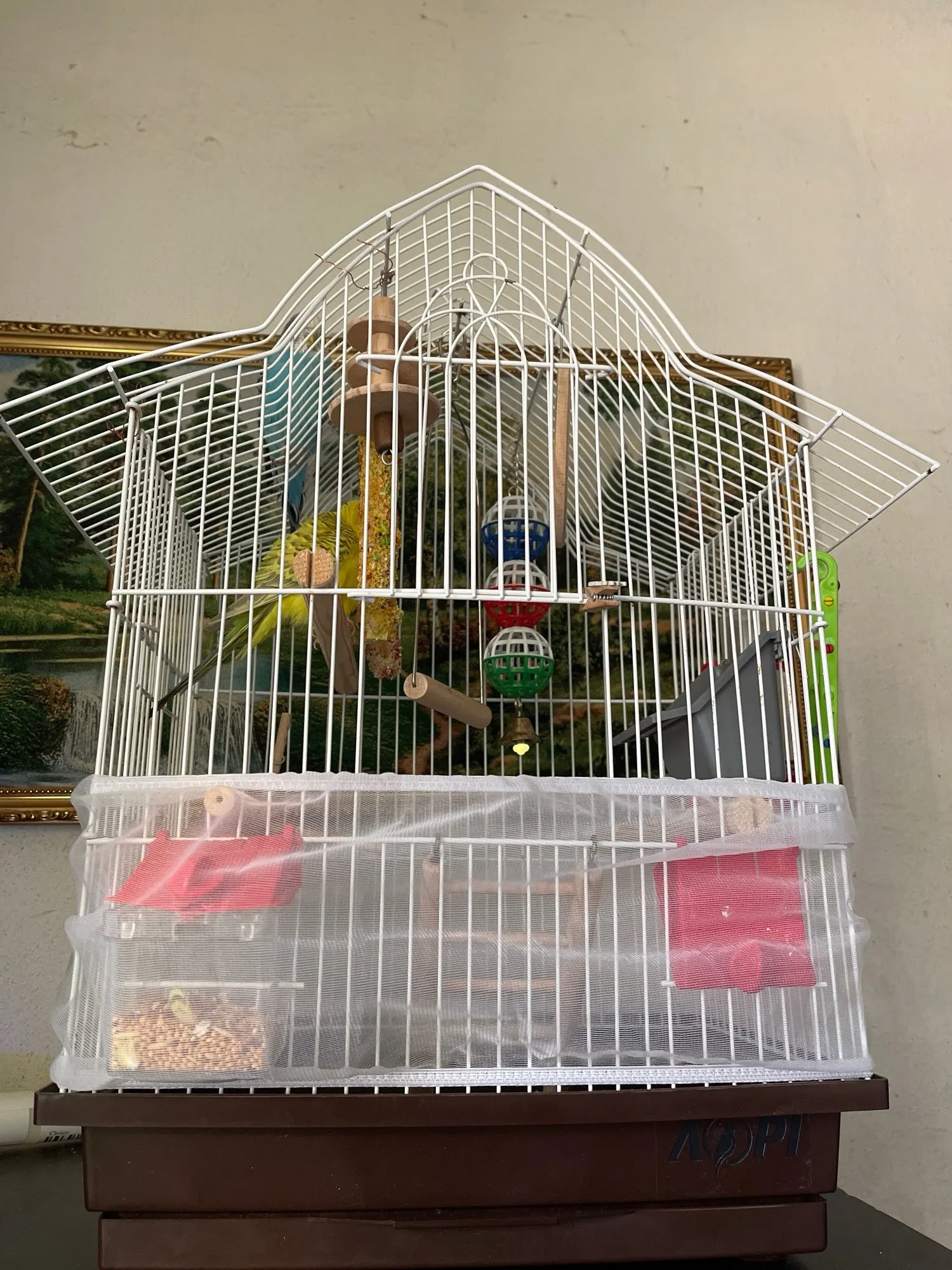 Cage Care, Stretchy Mesh Bird Cage Cover for Easy Cleaning and Guarding photo review
