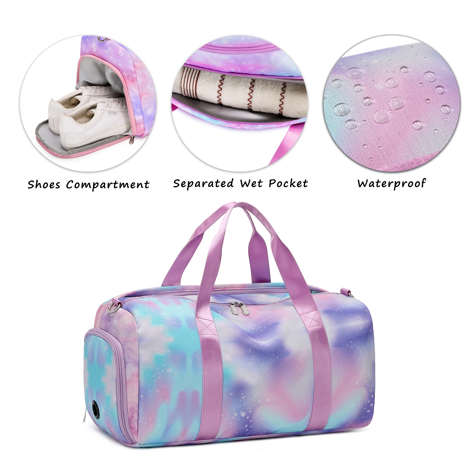 Kids Gym Bag Girls Boys Duffel Bag Rainbow Stripe Sport Golf Player Small  Travel Duffle Bag Sport Weekender Women Men Carry On Overnight Dance Bag