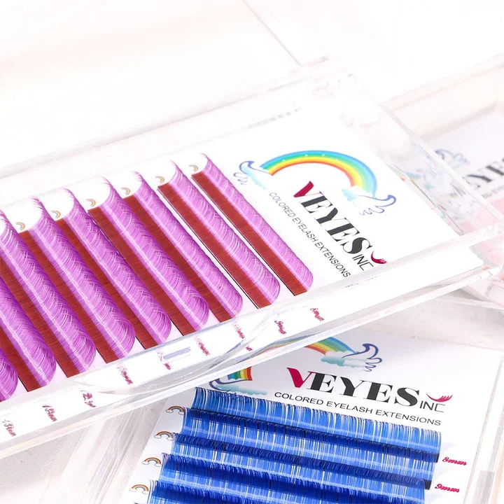 Veyes Inc Colored Eyelash Extensions Veyelash 0.07 Soft 9-16MM Color False Lashes Faux Mink Individual Volume Lashes Extensions